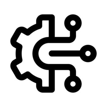 Deep Learning Icon, Creative Outline Design for AI, Neural Networks, and Technology vector