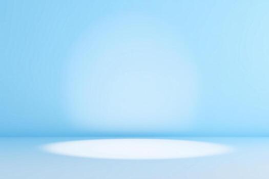Light blue gradient background with a bright spotlight illuminating the front-center area of the scene. photo