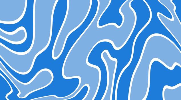 un psicodélico estilo retro resumen azul ondulado antecedentes. ondas, remolinos, y distorsionado formas formar dinámica óptico patrones. vector