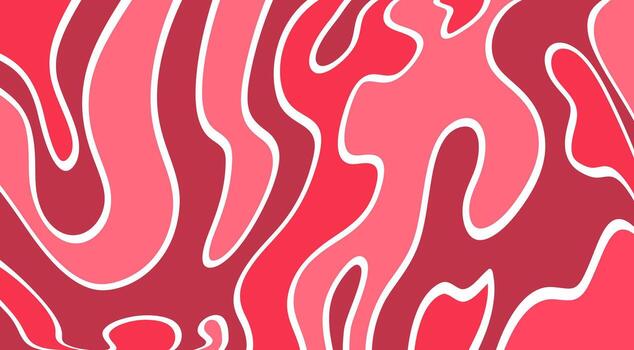 un psicodélico estilo retro resumen rosado ondulado antecedentes. ondas, remolinos, y distorsionado formas formar un dinámica óptico modelo. vector