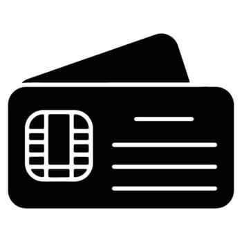 Digital chip card icon symbolizing secure electronic transactions, modern payment methods, and essential access for various online and physical systems vector