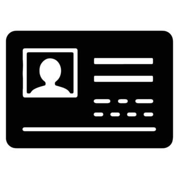 Sleek Identification Card Icon Design for Digital Profiles, Secure Access, and Personal Information Management Systems vector