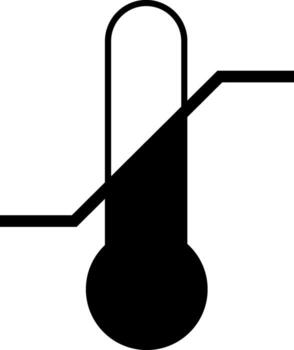 Temperature limit. Thermometer indicating the lower and upper temperature limits. Permissible temperature limits at which the product must be stored. Compliance with storage standards. Marking. vector