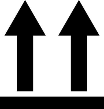 This Side Up. Icon with two vertical arrows pointing up. Information sign on the package indicating the position in which the cargo should be during transportation and storage. Marking on the package. vector