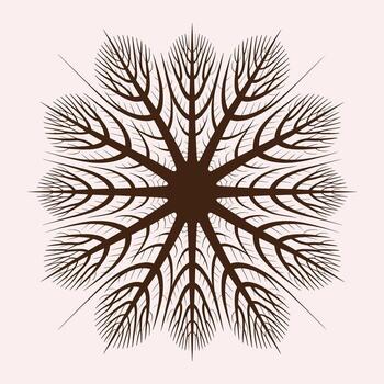 oscuro marrón intrincado derivación modelo radial diseño en pálido rosado antecedentes resumen simétrico vector