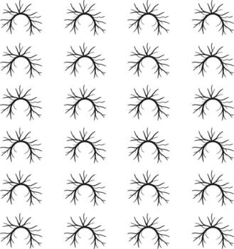 sin costura modelo de negro estilizado árbol ramas formando arcos en blanco antecedentes vector