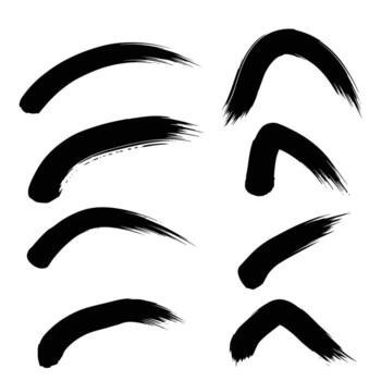 Artistic Brush Strokes Set Versatile Ink Marks for Creative Graphic Design and Textured Backgrounds vector