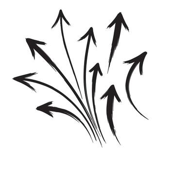 Hand-Drawn Brushstroke Arrows Collection - Artistic Directional Graphics for Design Projects vector