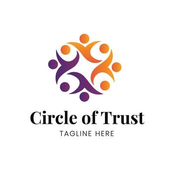 Circle of Trust Community Teamwork Connection Logo Template vector