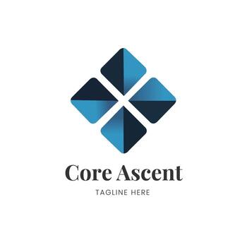 Core Ascent Geometric Square Abstract Business Growth Logo Template vector
