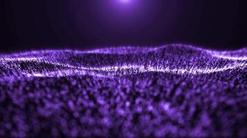 resumen ola partícula antecedentes . oscuro digital tecnología animación video