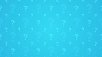 enkel vibrerande trivia och frågesport horisontell bakgrund design ljus blå Färg och animerad fråga märken mönster video