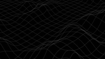 digital rede ondas fundo, desatado ciclo 3d estrutura de arame movimento video