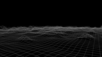 mínimo estrutura de arame horizonte, abstrato terreno movimento fundo ciclo video