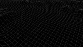 dinâmico 3d estrutura de arame paisagem, abstrato geométrico terreno ciclo video