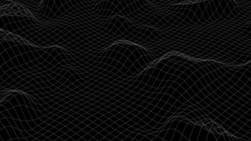 futurista estrutura de arame panorama fundo laço, abstrato 3d terreno movimento video