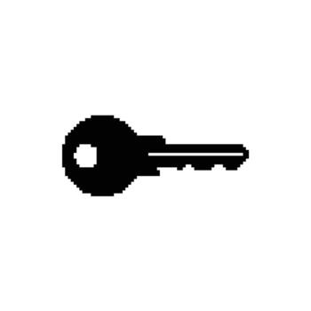 Pixelated Key Icon Symbol Design Isolated on Transparent Background Access Security Graphic vector
