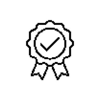 Pixel Perfect Approval Badge Icon Isolated on Transparent Background for Web Design and Development vector