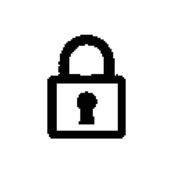 básico píxel Arte candado icono seguridad bloquear sistema proteccion la seguridad símbolo seguro acceso intimidad vector