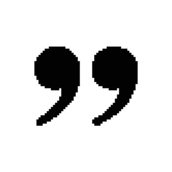 Pixelated Quotation Mark Icon Symbol Design Isolated on Transparent Background Speech Graphic vector