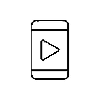 Simple Pixel Art Media Player Icon Minimalist Design Play Button Interface Stream Content Symbol vector