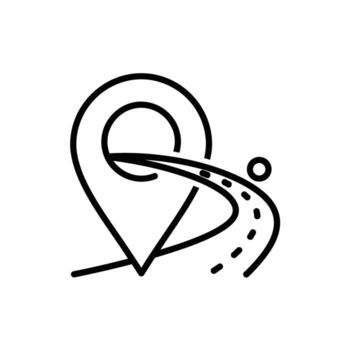 Map Pointer With Road Icon Design navigation direction destination travel location vector