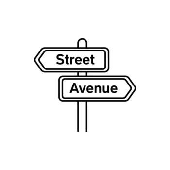 Street Sign Road Direction Navigation Pointer Guidance Orientation System Transportation Location vector