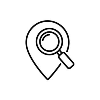 Search Location Finder Navigation Exploration Position Targeting Discovery Inspection Lens Look vector