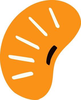 naranja Fruta segmento plano vector