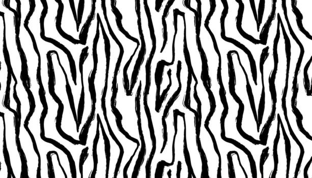 Zebra seamless pattern. Abstract organic black and white background with irregular stripes. animal print for fabric, wrapping paper, textile, wallpaper, and stylish modern design. vector