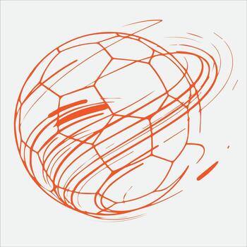 resumen naranja fútbol pelota diseño con dinámica remolinos y geométrico líneas. vector