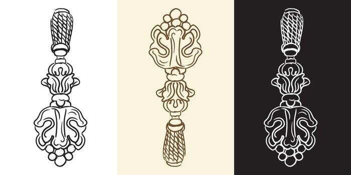 Engraving vertical monogram and design element vector