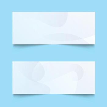 White background with abstract wave line set. White modern abstract wide banner with geometric shapes. vector