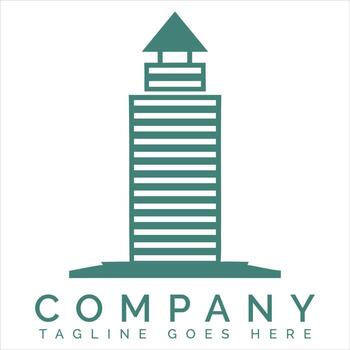 Teal lighthouse building logo architecture structure vector