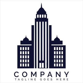 Tall building silhouette with windows and spire architecture skyscraper vector