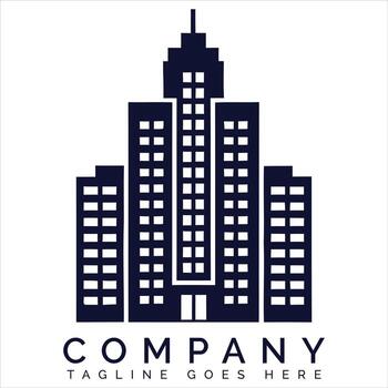 alto oscuro edificio con ventanas rascacielos arquitectura vector