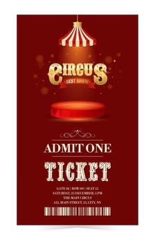Circus ticket with show details vector