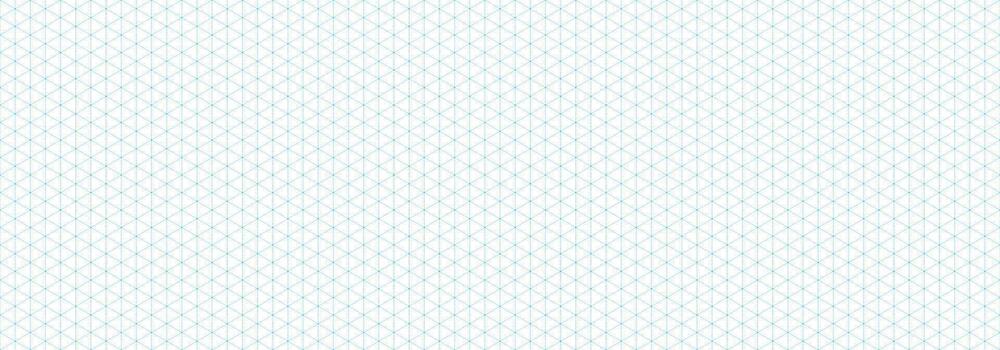 Blue seamless isometric grid paper. Dotted triangular blueprint repeating pattern. Graph guide background for engineering, architect and technical drawing. Repeated lined ruler sheet template. vector