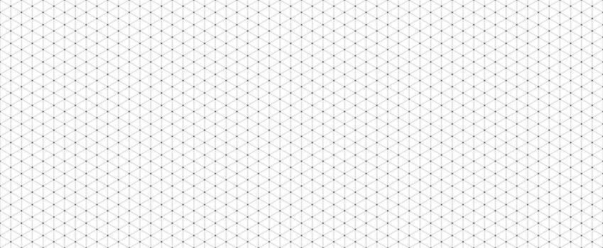 Black seamless isometric grid paper. Dotted triangular blueprint repeating pattern. Graph guide background for engineering, architect, technical drawing. Lined ruler sheet page template vector