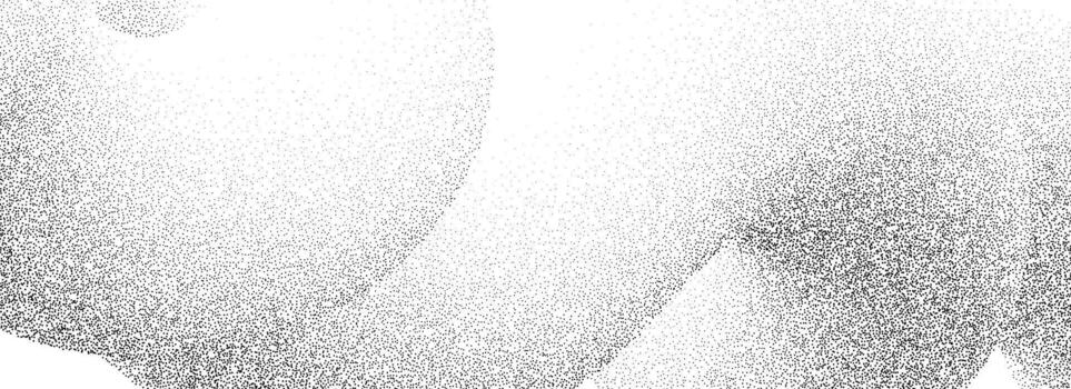 Dotted wavy sand grain texture. Stipple curved gradient wave background. Grunge gritty noise dot work wallpaper with speckles, particles or granules. Abstract halftone grit backdrop overlay vector