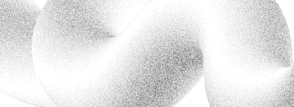 Dotted wavy sand grain texture. Stipple curved gradient wave background. Grunge gritty noise dot work wallpaper with dots, speckles, particles or granules. Abstract fluid grit backdrop overlay vector