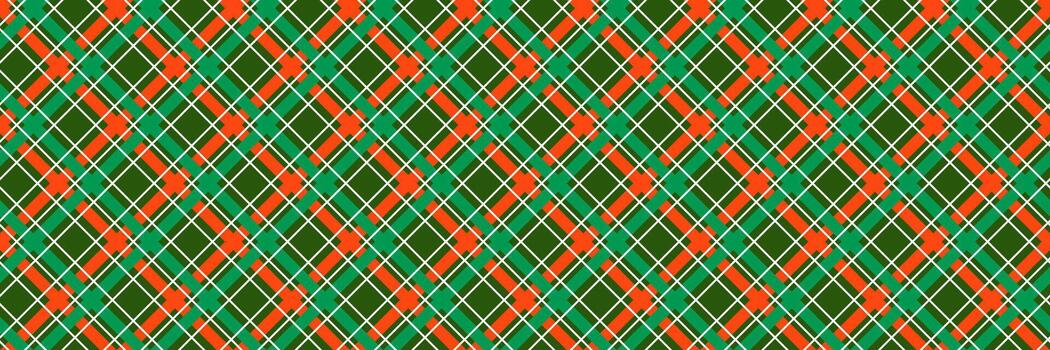 Christmas seamless pattern. Red and green check gingham background. New year tartan texture for wrapping paper, present decoration, fabric, textile swatch. Vichy plaid check backdrop. vector