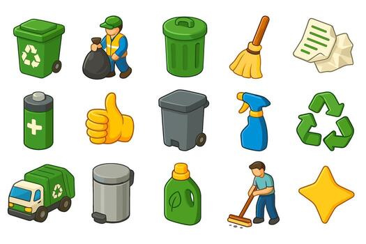 un conjunto de íconos para basura colección vector