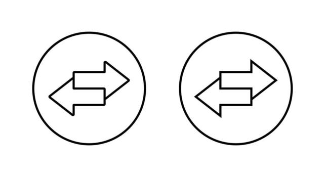 Exchange arrow icon in circular outline. Two way arrows symbol. Swap arrows sign vector