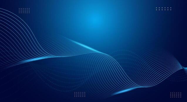 oscuro azul resumen antecedentes con elegante fluido ola líneas y sutil resplandor Perfecto vector