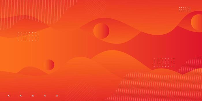Vibrant orange red wavy background with gradient texture and modern fluid motion design vector