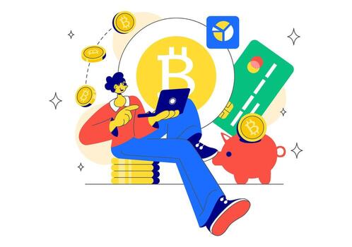 Digital Wallet Illustration Showing Secure Mobile Banking and Online Payment Transaction for E-Commerce Concept vector