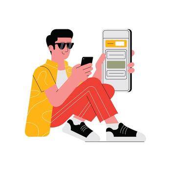 traspuesta Entre pestañas en digital tablero ilustración vector