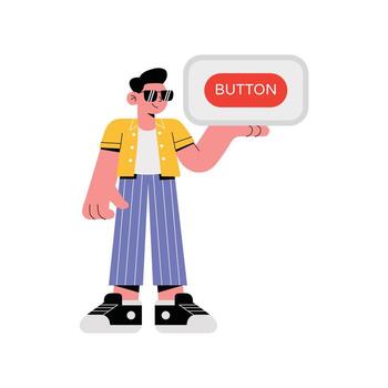 creativo ui botón peinado para web y aplicación proyectos ilustración vector