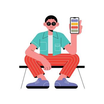 móvil aplicación usuario interfaz diseño con limpiar diseño ilustración vector